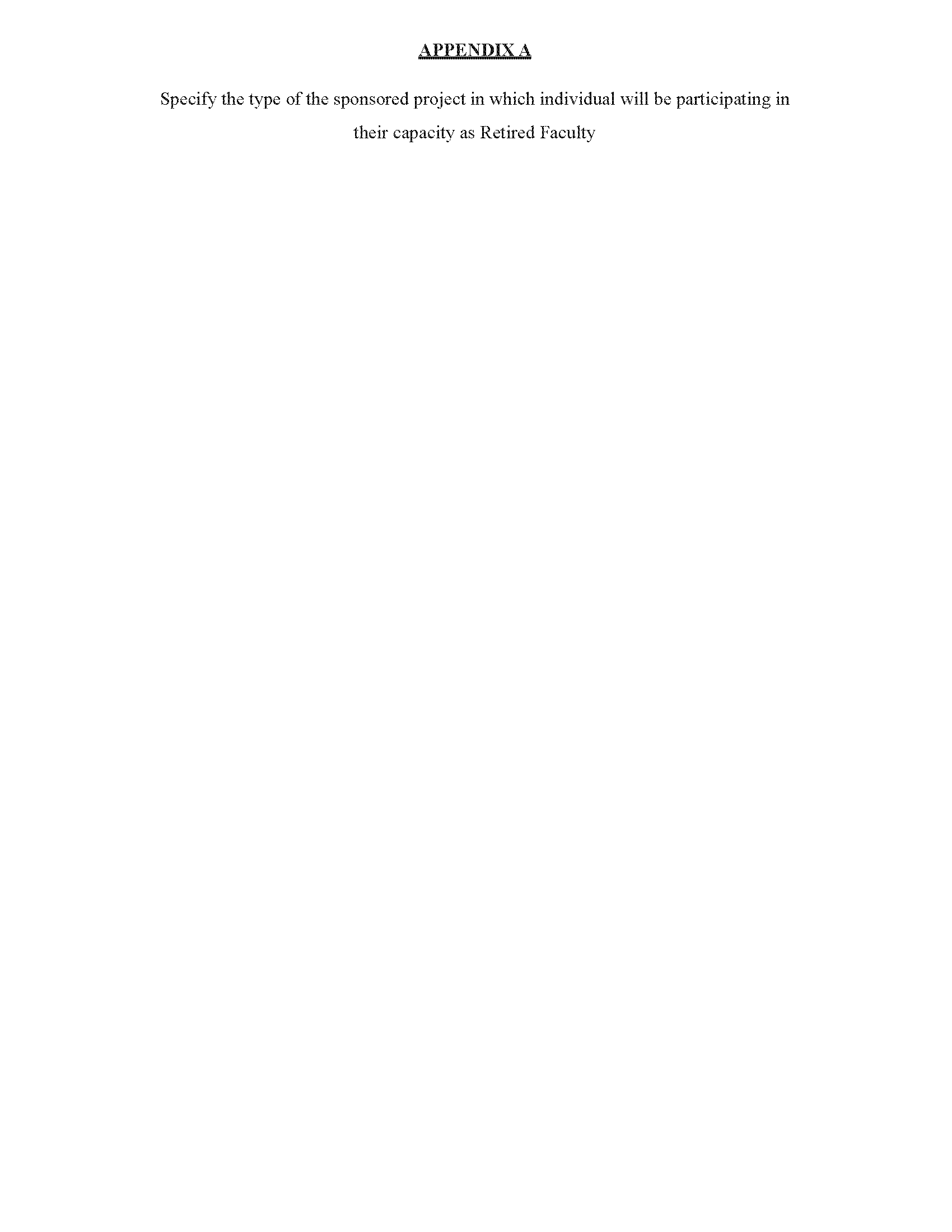 Image of Retired Faculty Memorandum of Understanding Appendix A